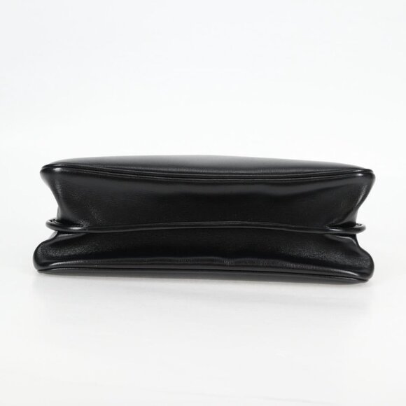 GUCCI Chain Marina Shoulder Bag Leather Black Gold 576422 Auth 133932V - Picture 6 of 16